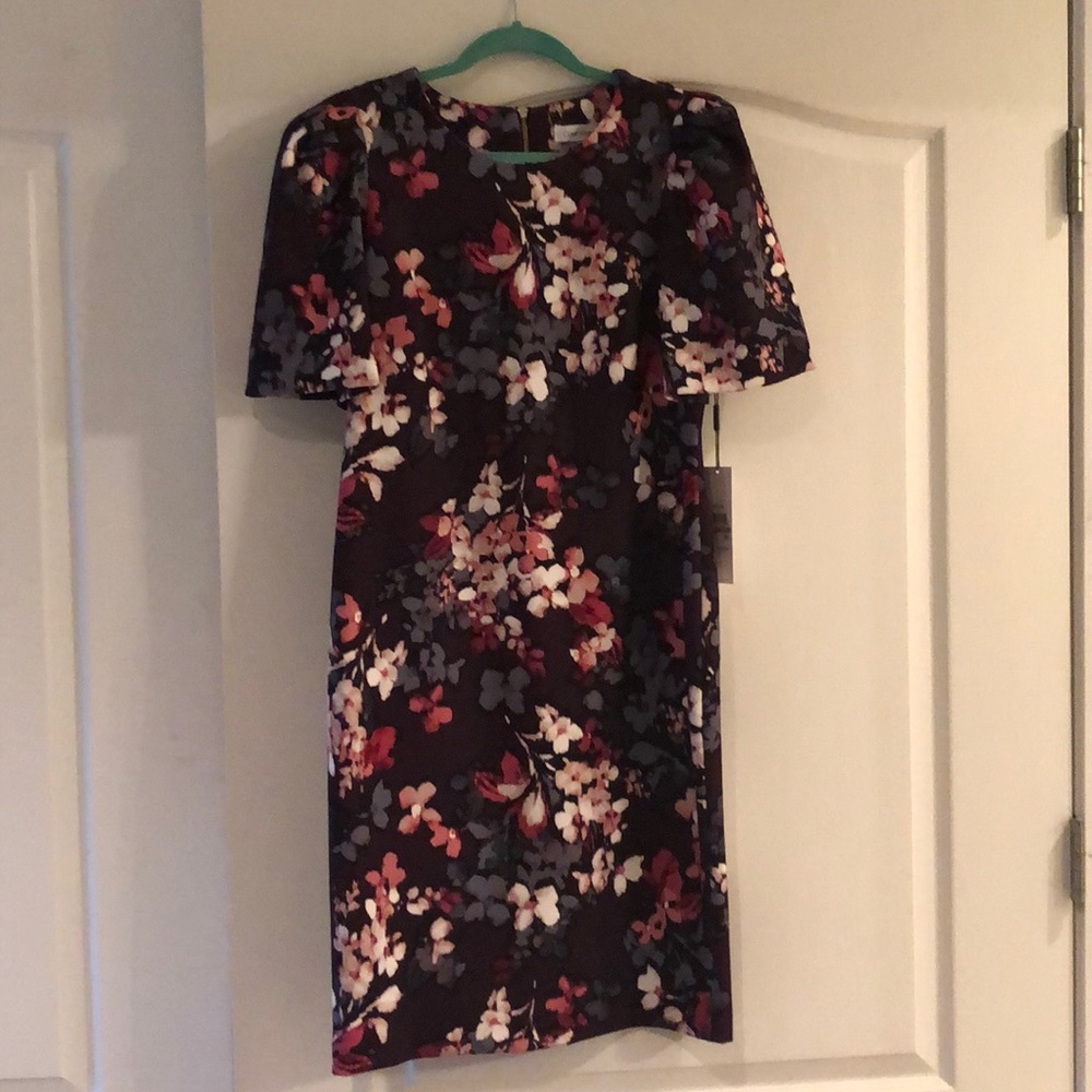 NWT Calvin Klein Floral Sheath